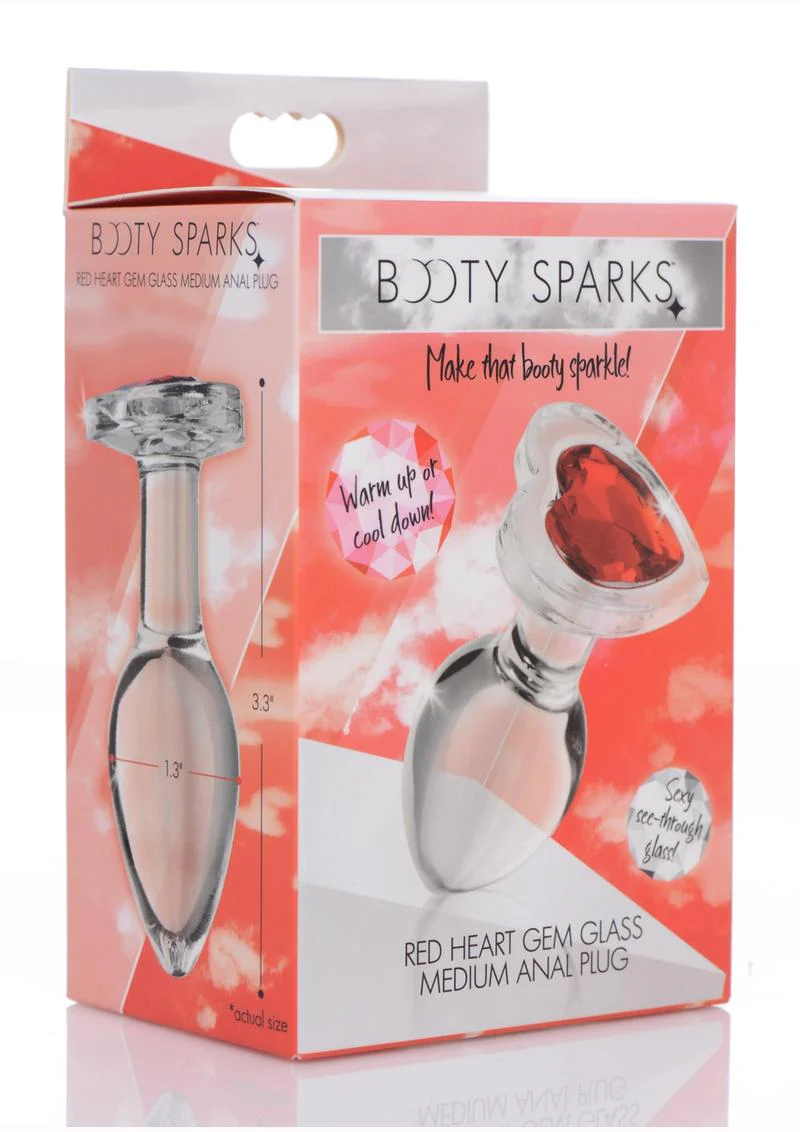 Booty Sparks Red Heart Gem Glass Anal Plug - Image 8