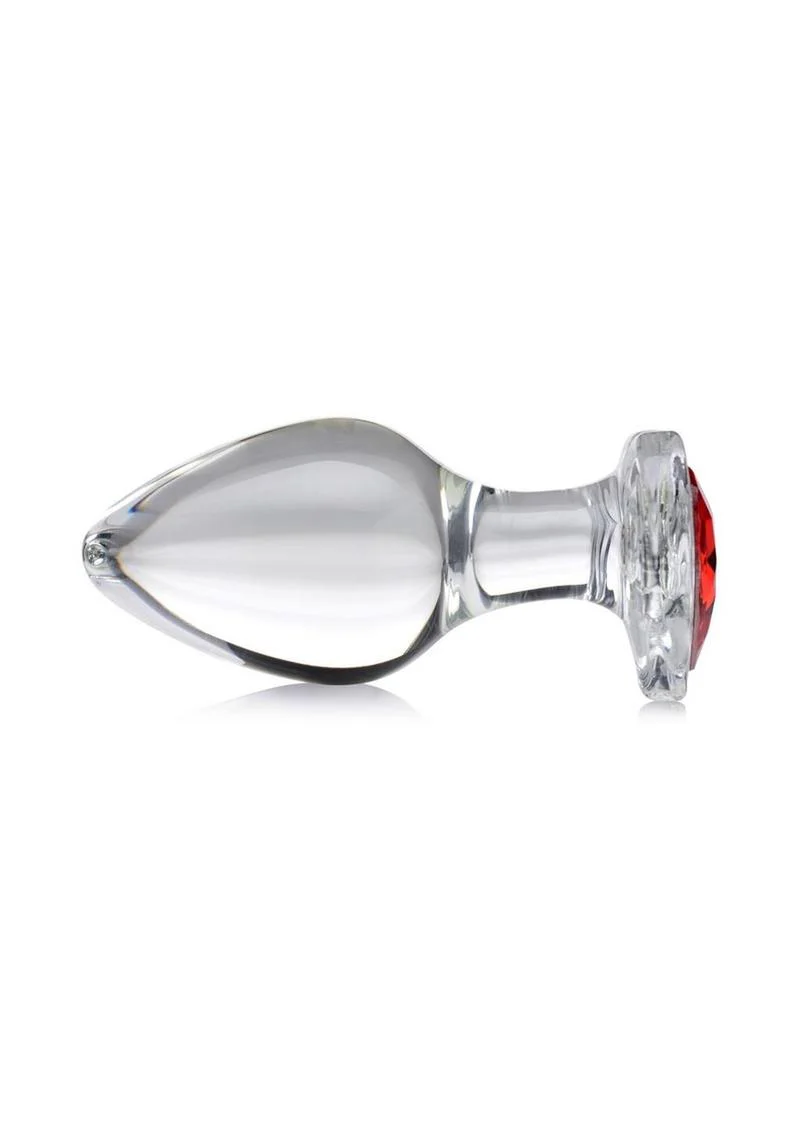 Booty Sparks Red Heart Gem Glass Anal Plug - Image 3