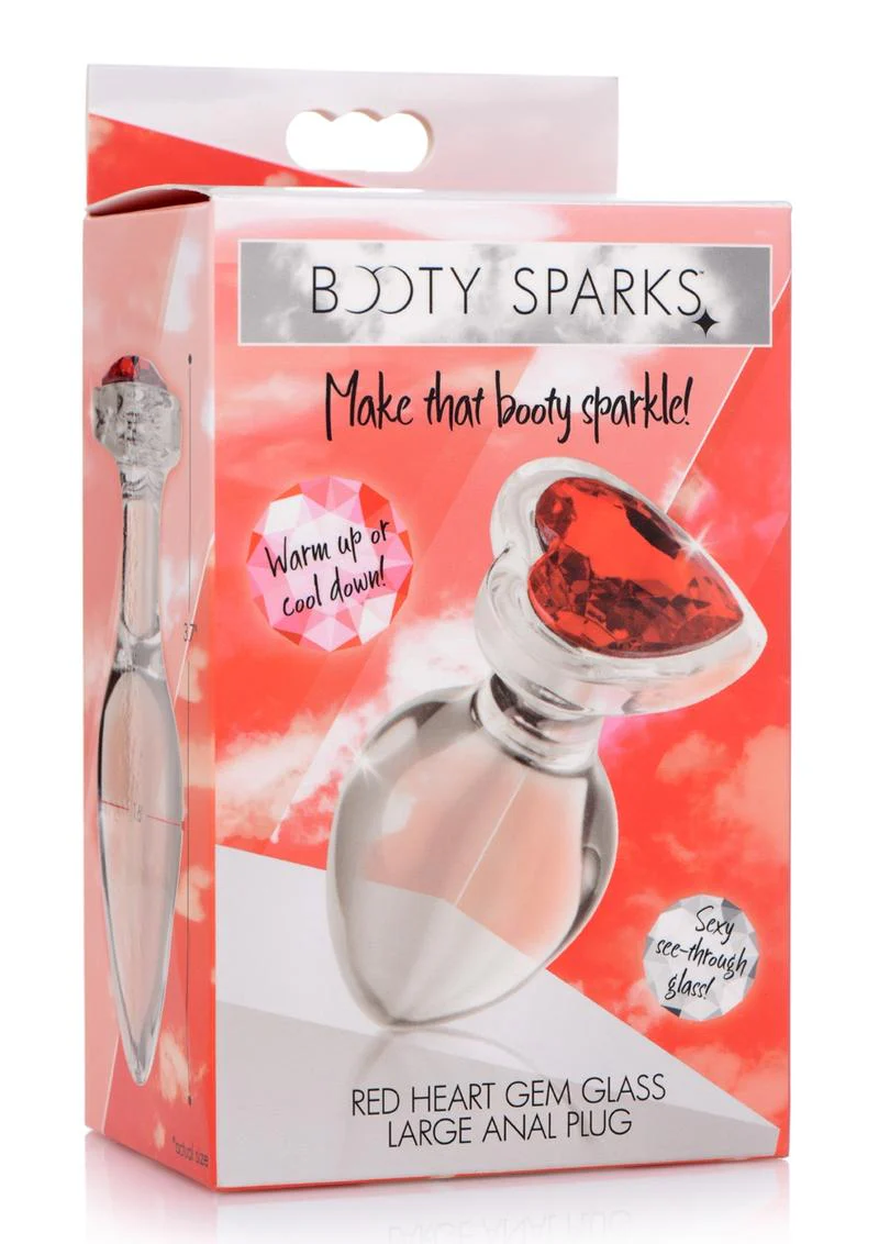 Booty Sparks Red Heart Gem Glass Anal Plug - Image 4