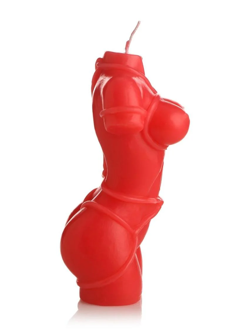 Bound Goddess Drip Candle Red Sculpted Torso Art Candle - Image 2