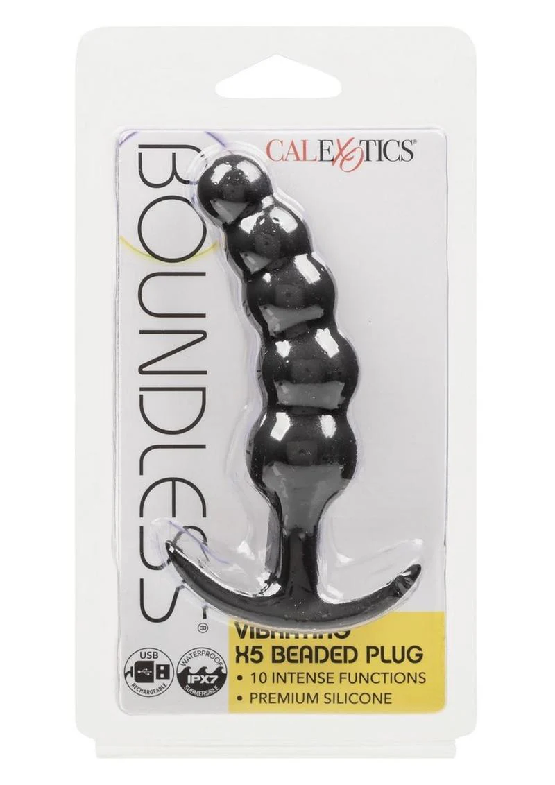 Boundless Vibrating X5 Beaded Rechargeable Anal Plug - Image 4