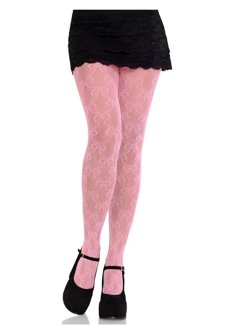 Bow Net Tights Sheer Fishnet Pantyhose - Image 4