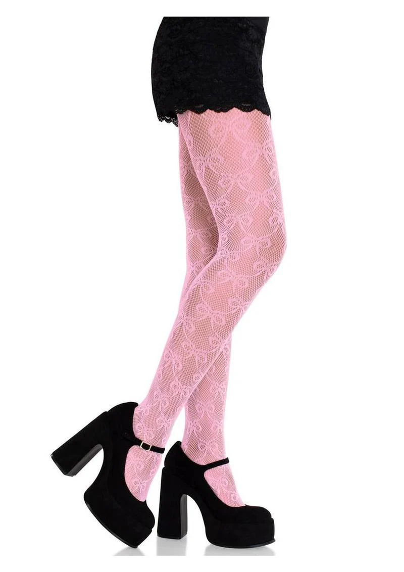 Bow Net Tights Sheer Fishnet Pantyhose - Image 5