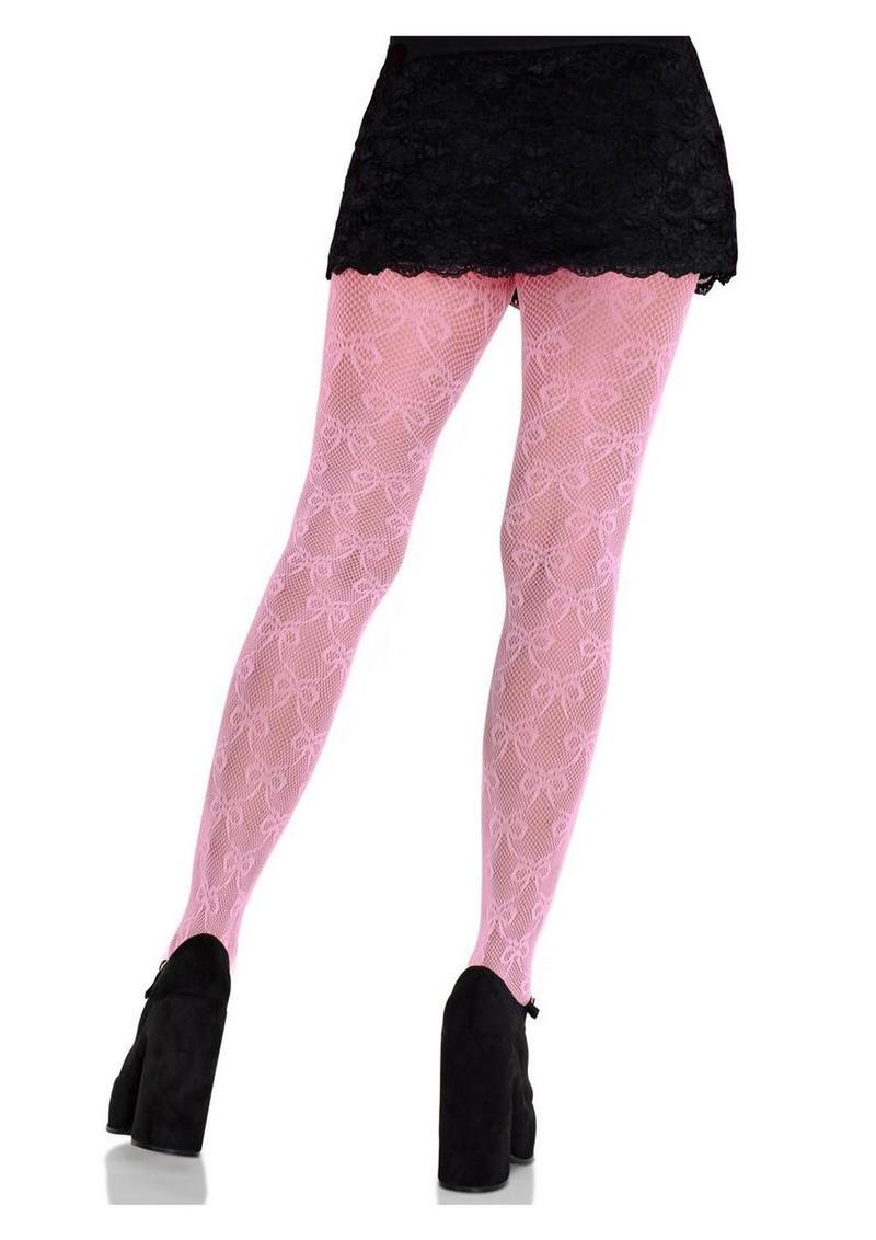 Bow Net Tights Sheer Fishnet Pantyhose - Image 6