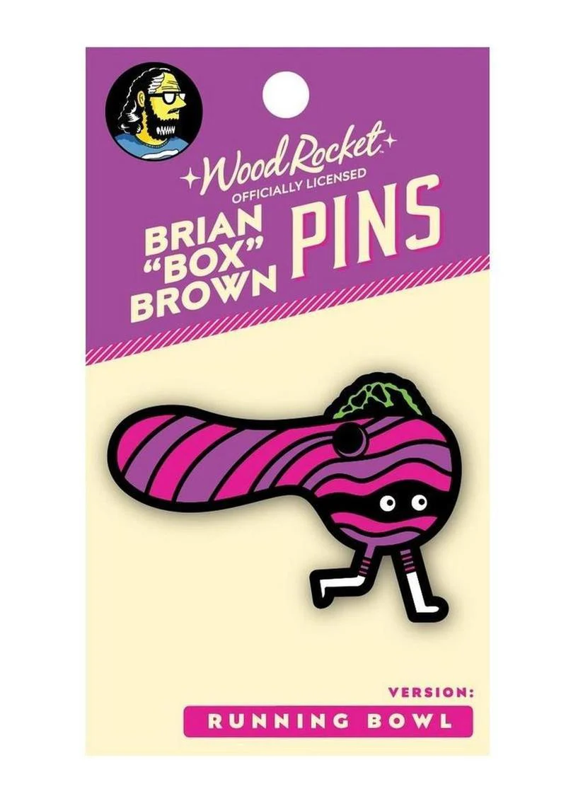 Box Brown Running Bowl Enamel Pin - Image 2