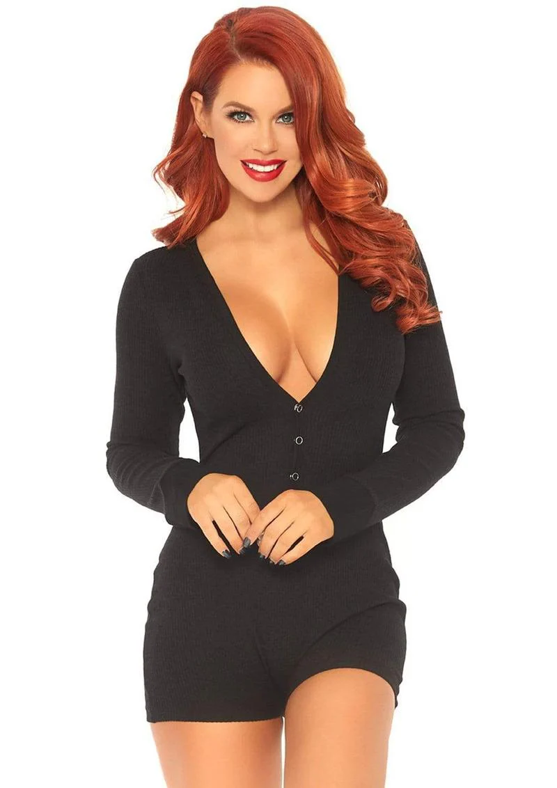 Brushed Rib Romper with Cheeky Snap Closure - Image 10