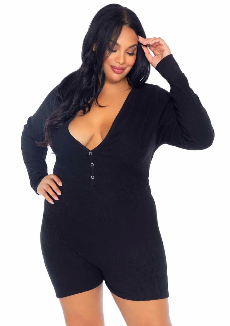 Brushed Rib Romper with Cheeky Snap Closure - Image 11