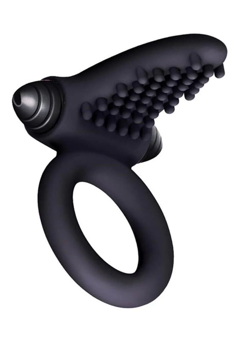 Bullet Ring Tongue Silicone Vibrating Ring with Textured Nubs - Image 2