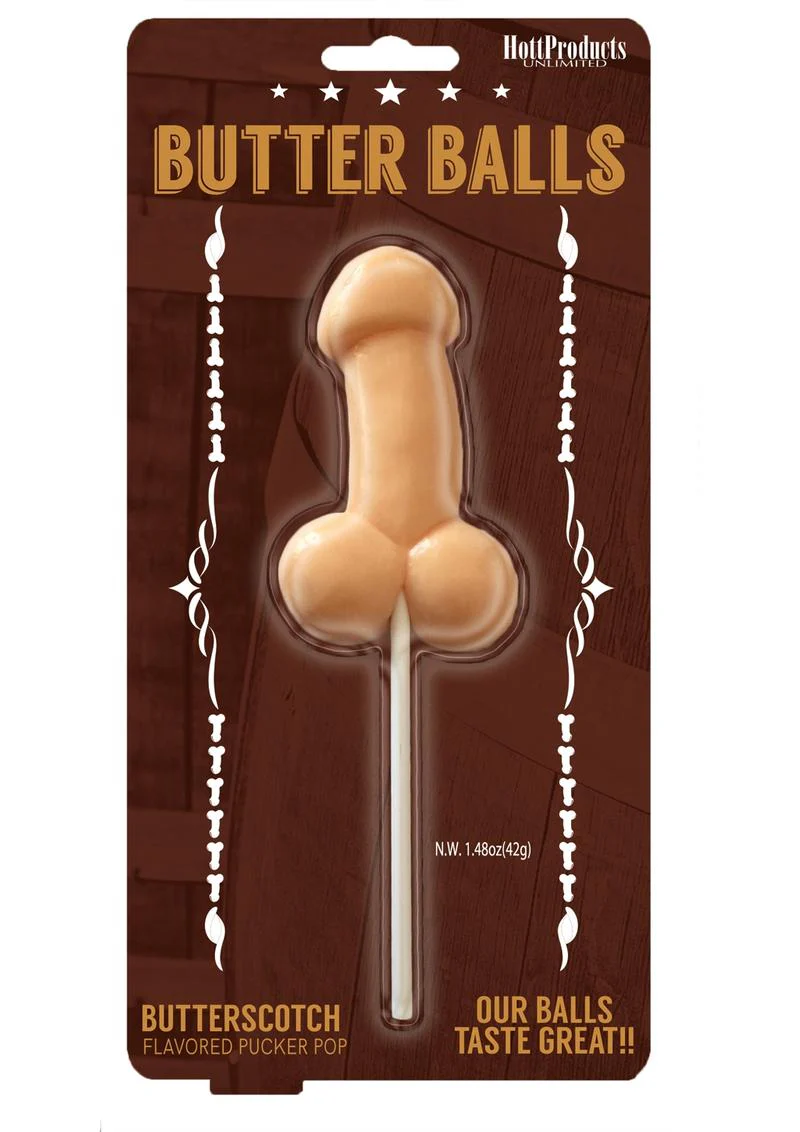 Butter Balls Lollipop Butterscotch Flavored Pucker Pop - Image 2