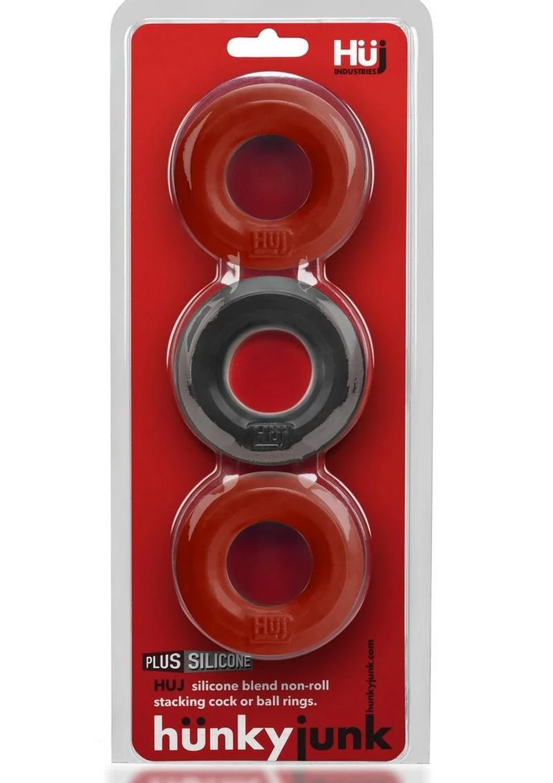 Buy Hunky Junk HUJ3 3-Pack Comfortable Silicone Cock Ring - Image 3