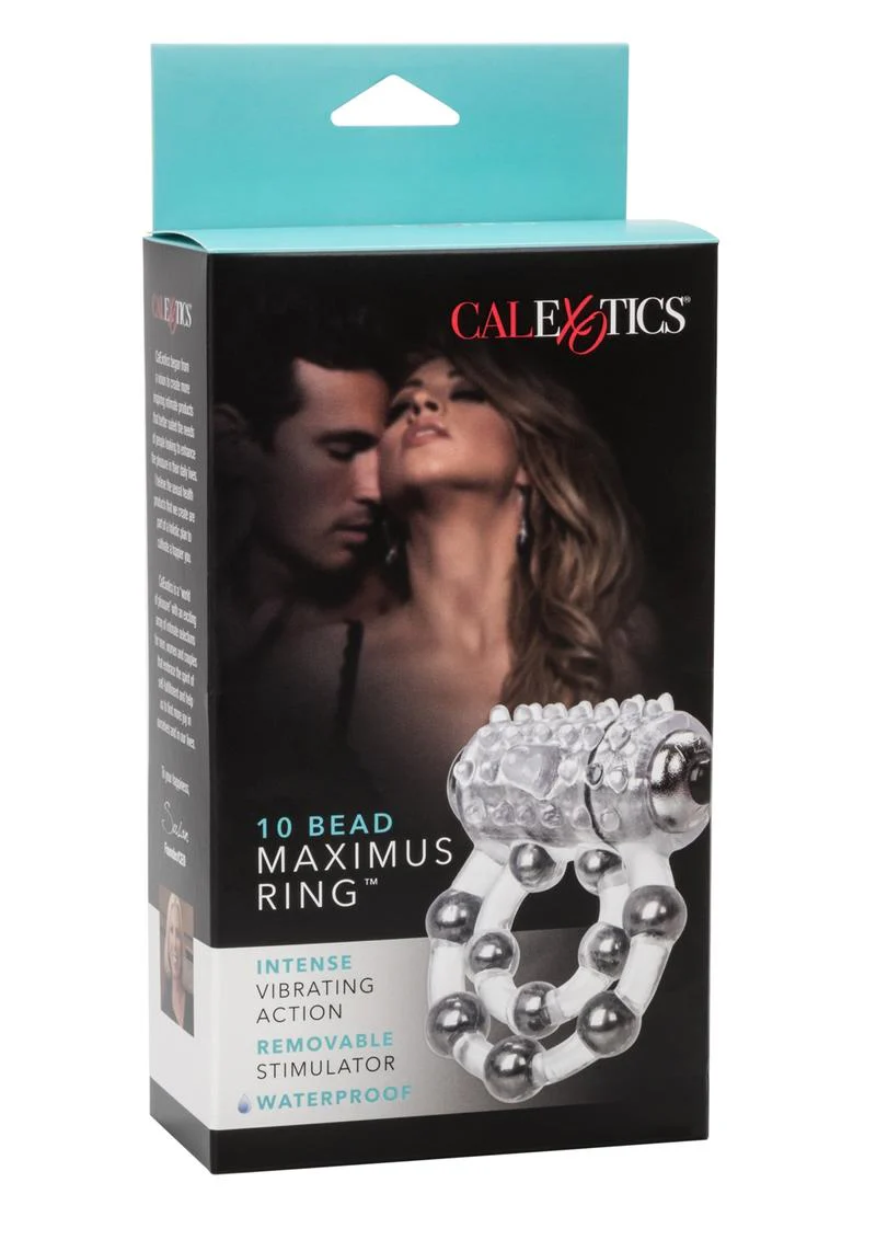 CalExotics 10 Bead Maximus Cock Ring With Waterproof Design - Image 4