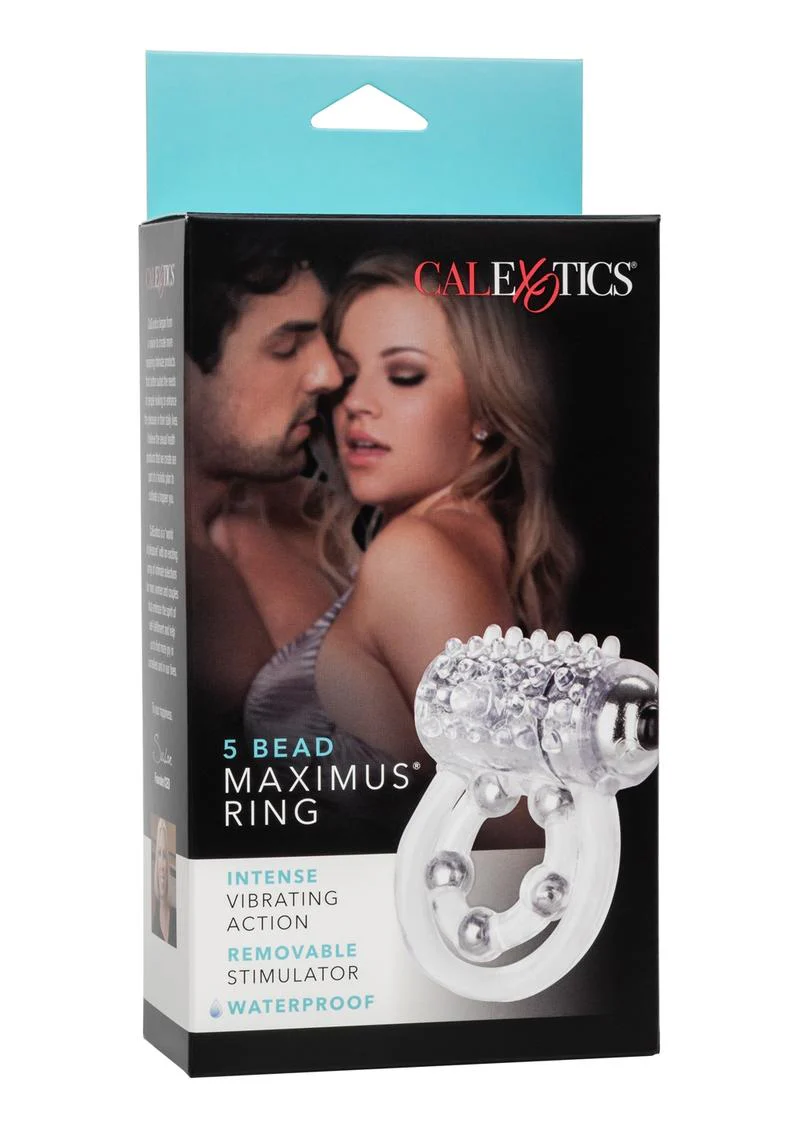 Calexotics 5 Bead Maximus Vibrating Cock Ring With Stimulator - Image 4