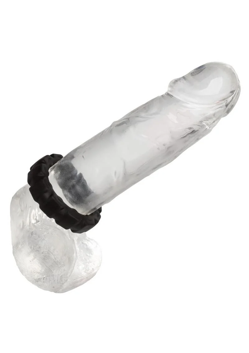 CalExotics Alpha Liquid Silicone Prolong Tread Cock Ring - Image 3