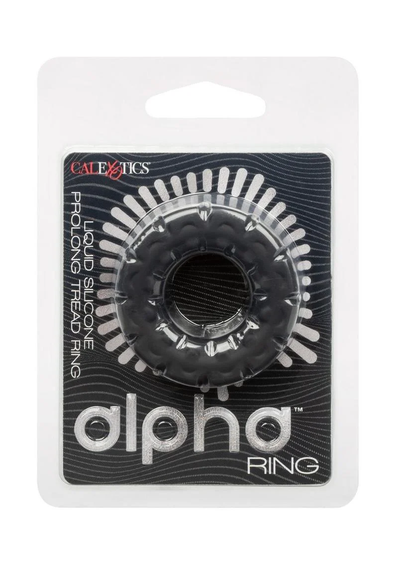 CalExotics Alpha Liquid Silicone Prolong Tread Cock Ring - Image 4