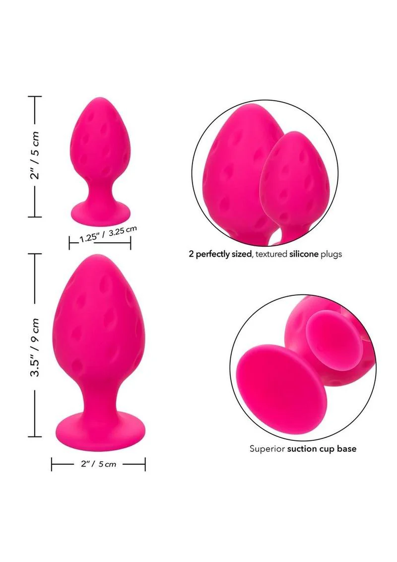 CalExotics Cheeky Silicone Textured Anal Plug Set - Image 11