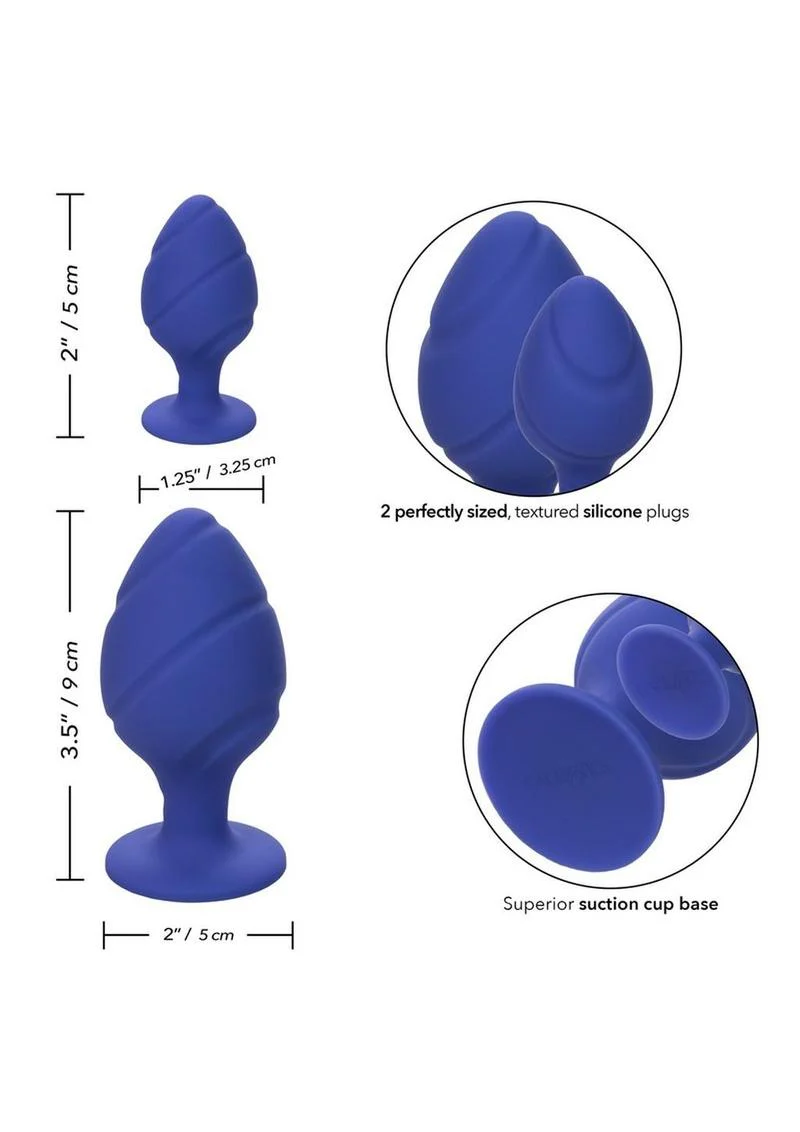 CalExotics Cheeky Silicone Textured Anal Plug Set - Image 15