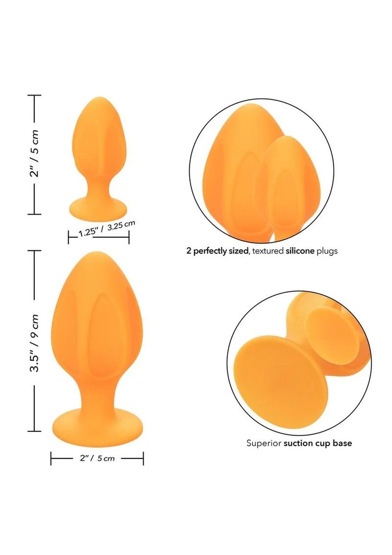 CalExotics Cheeky Silicone Textured Anal Plug Set - Image 7