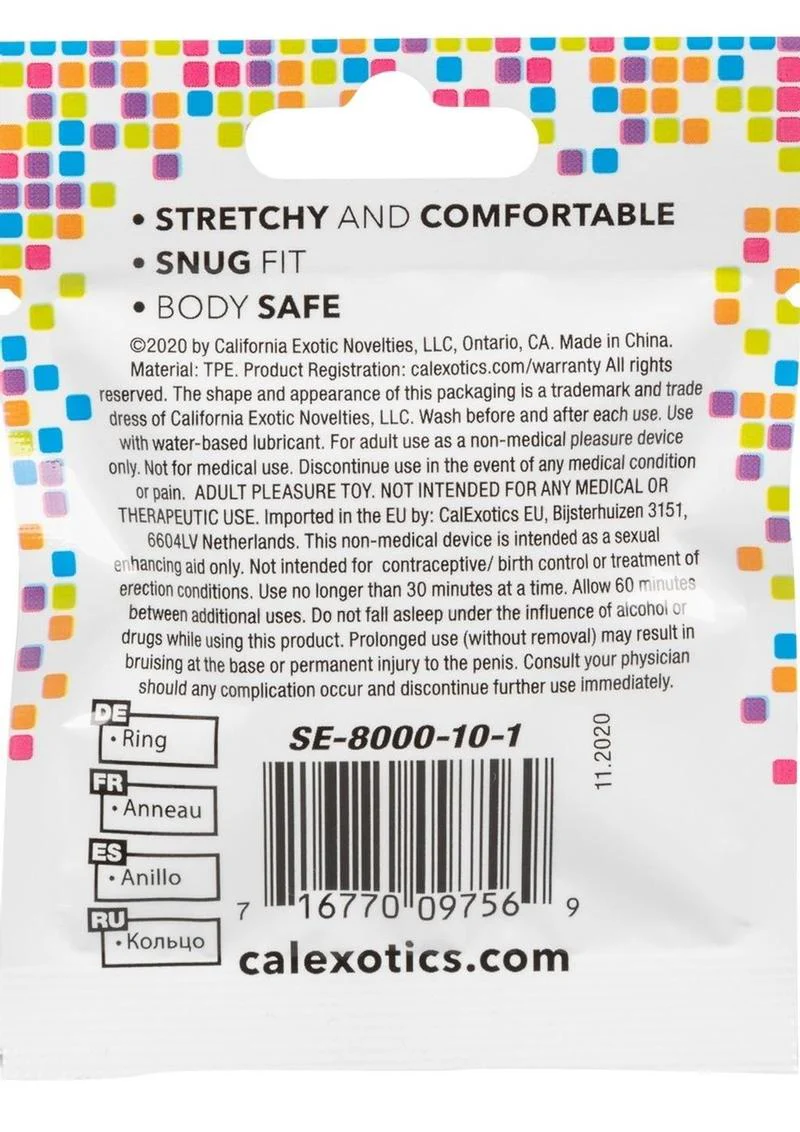 CalExotics Cock Ring Comfortable Stretchy Foil Pack - Image 6
