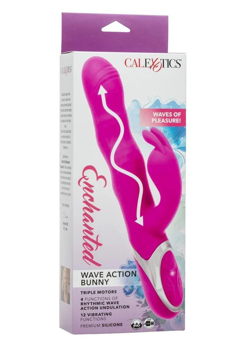 CalExotics Enchanted Wave Action Bunny Rechargeable Vibrator - Image 4