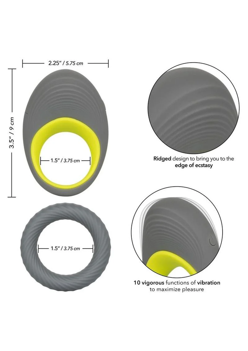 CalExotics Link Up Edge Silicone Vibrating Cock Ring - Image 3