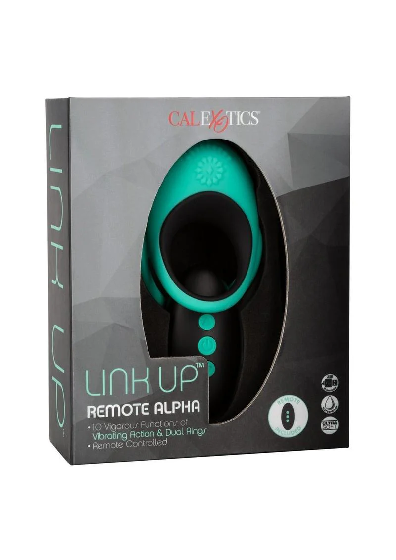 CalExotics Link Up Remote Alpha Silicone Cock Ring - Image 4