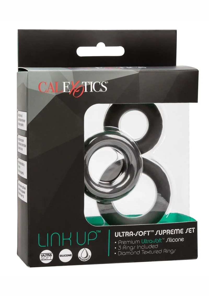 CalExotics Link Up Ultra Soft Supreme Cock Rings - Image 3