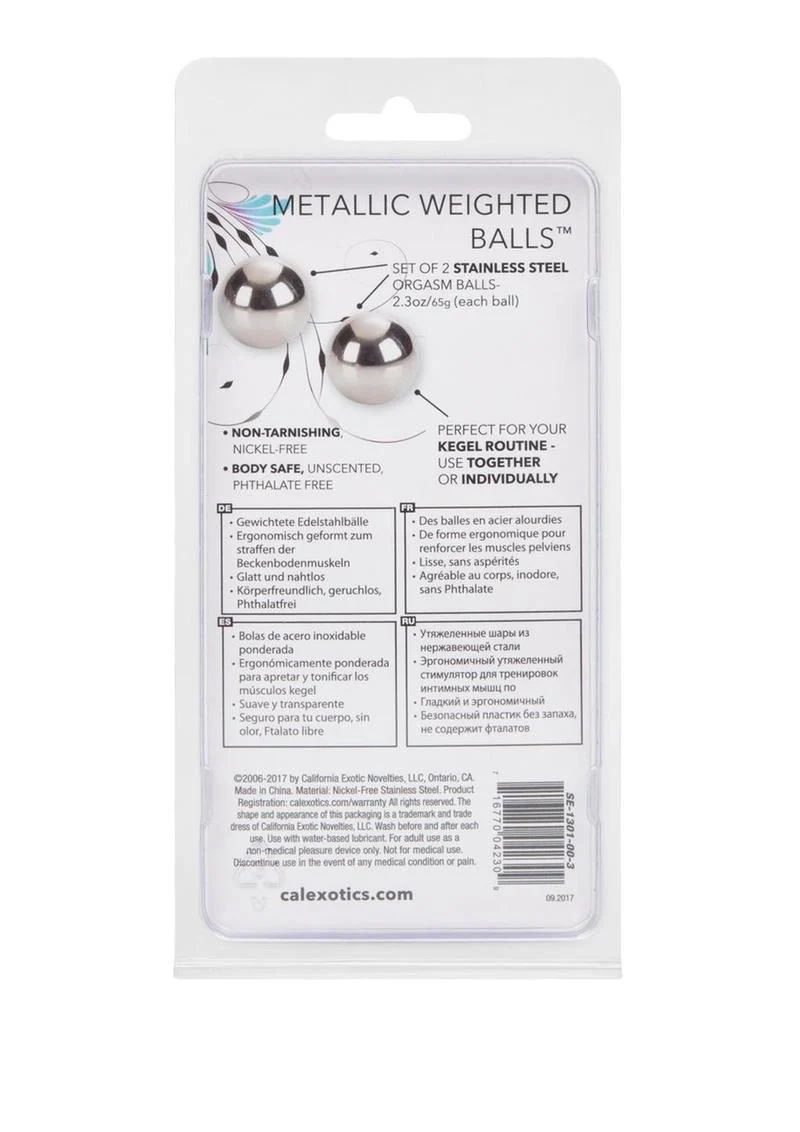 CalExotics Metallic Weighted Stainless Steel Orgasm Kegel Balls - Image 2