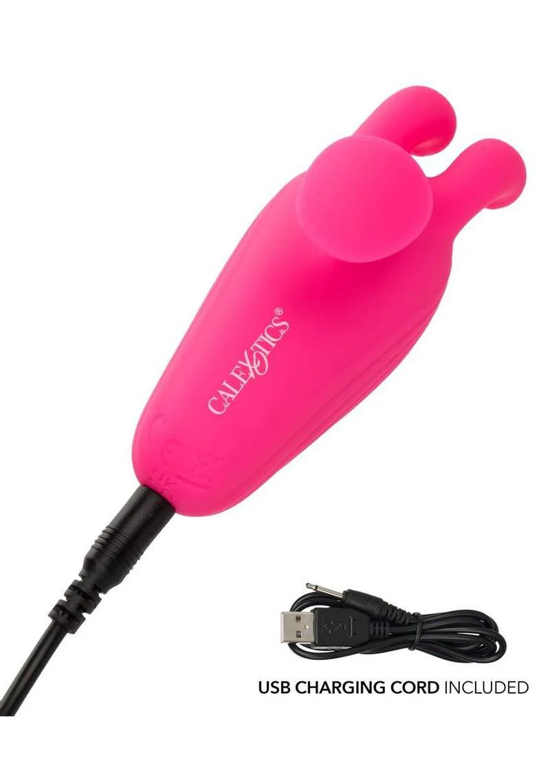 Calexotics Neon Vibes Kissing Bunny Rechargeable Silicone Vibrator - Image 3