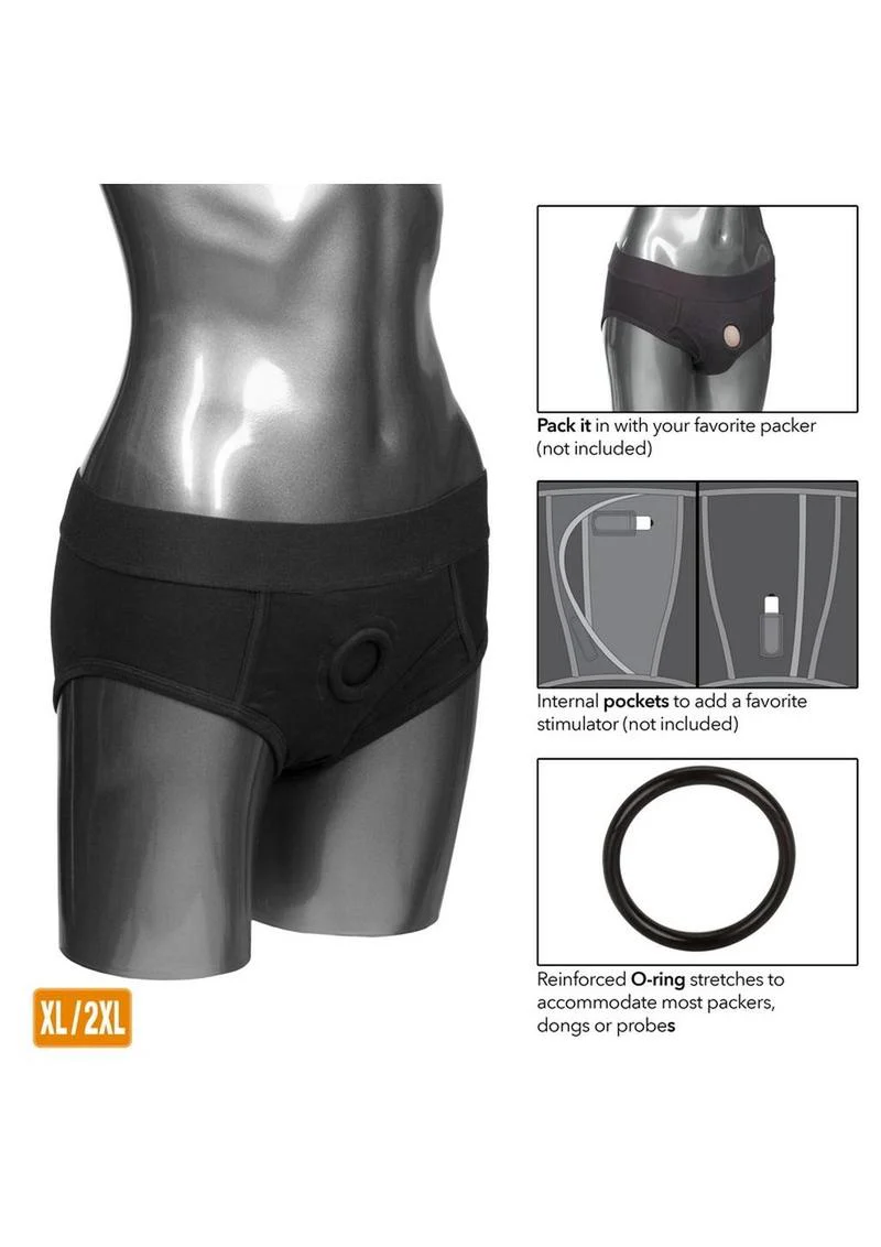 CalExotics Packer Gear Black Brief Harness Strap-On Compatible - Image 6