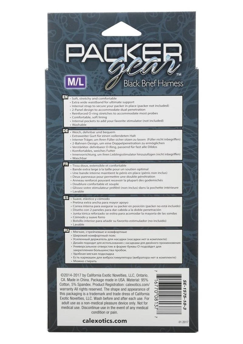 CalExotics Packer Gear Black Brief Harness Strap-On Compatible - Image 9