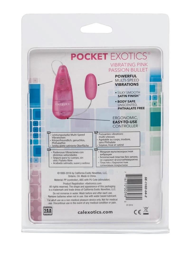 CalExotics Pocket Exotics Pink Passion Bullet Vibrator - Image 3