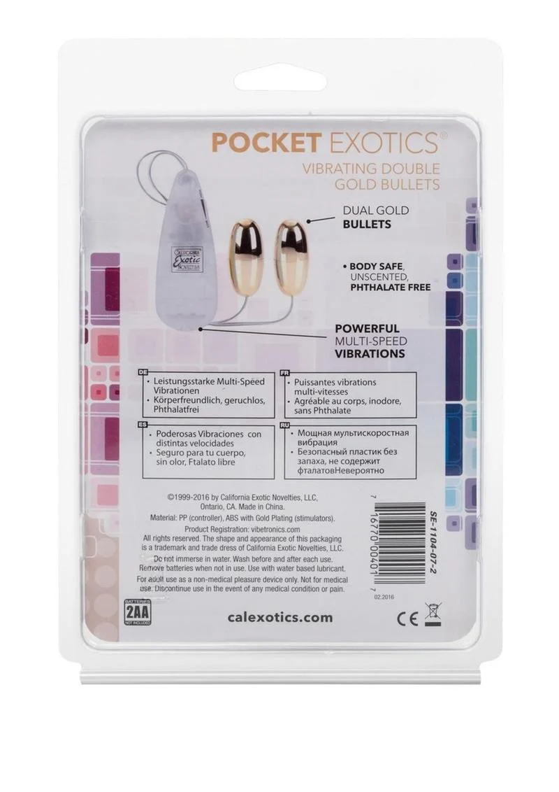 CalExotics Pocket Exotics Vibrating Double Gold Bullets - Image 3