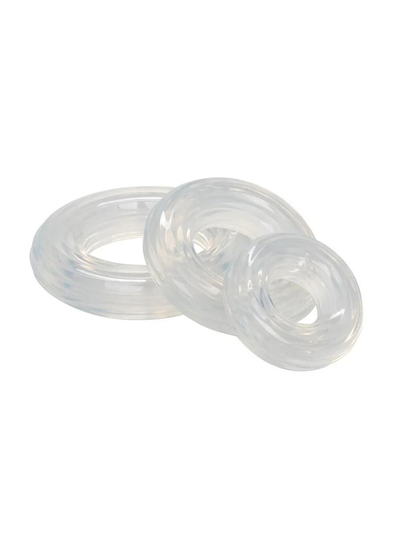 CalExotics Premium Silicone Ring 3 Piece Set Clear - Image 2