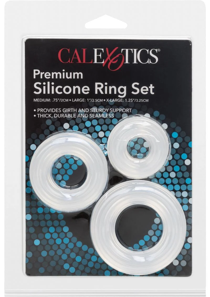 CalExotics Premium Silicone Ring 3 Piece Set Clear - Image 4