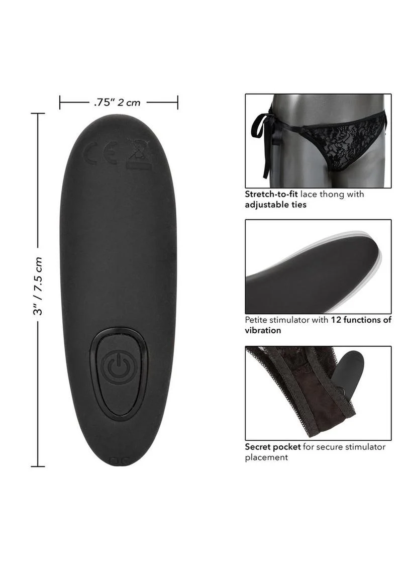Calexotics Rechargeable Lace Thong Panty Vibrator - Image 3