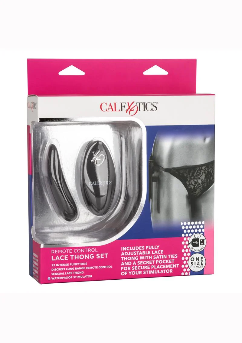 Calexotics Rechargeable Lace Thong Panty Vibrator - Image 4