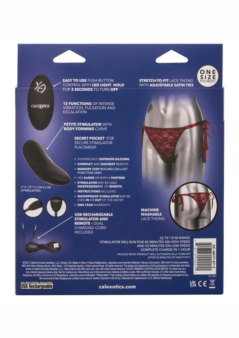 CalExotics Rechargeable Lace Thong Set - Image 3