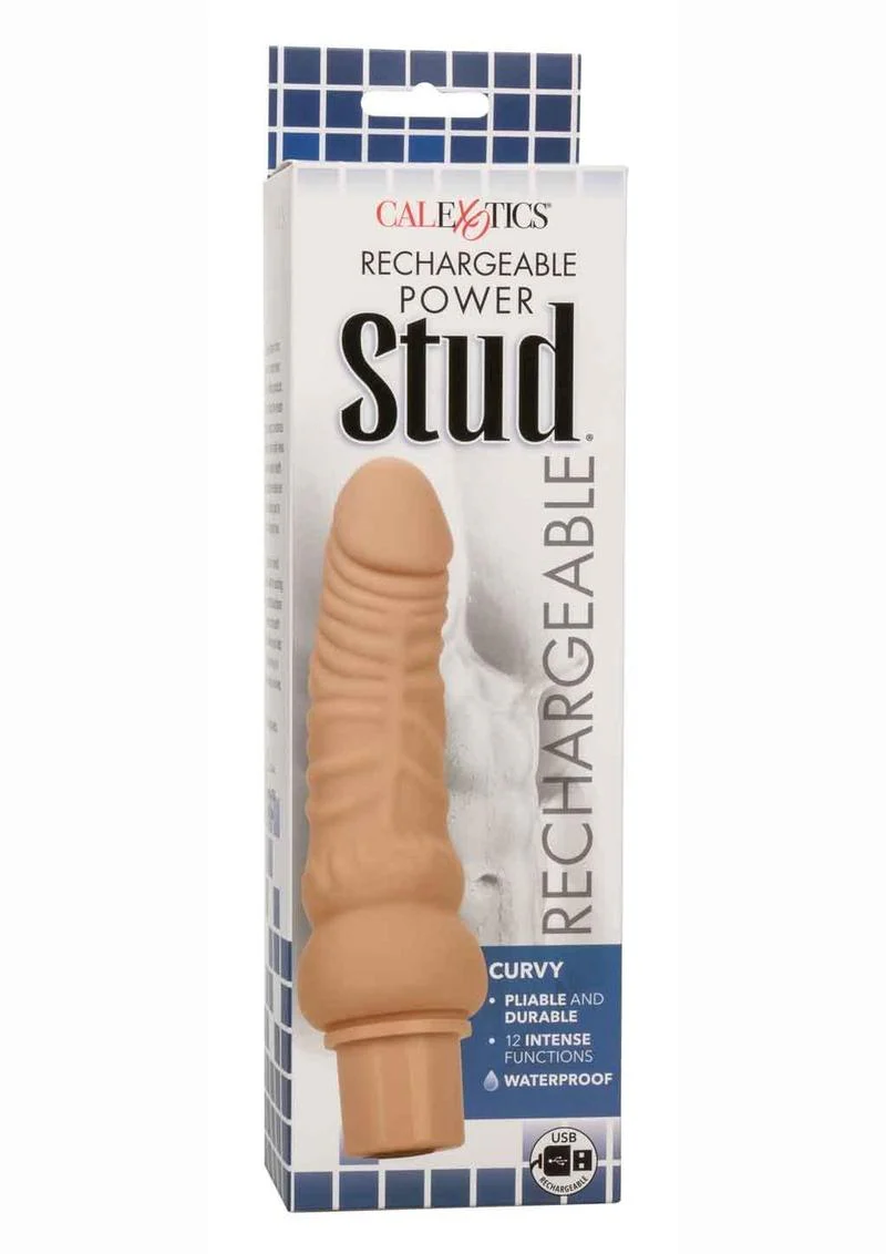 Calexotics Rechargeable Power Stud Curvy Silicone Vibrating Dong - Image 11