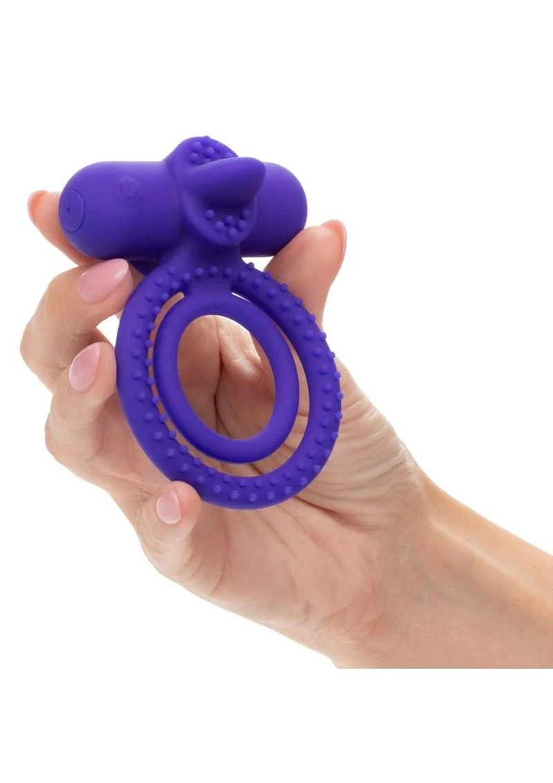 CalExotics Rechargeable Silicone Dual Climaxer Waterproof Cock Ring - Image 3