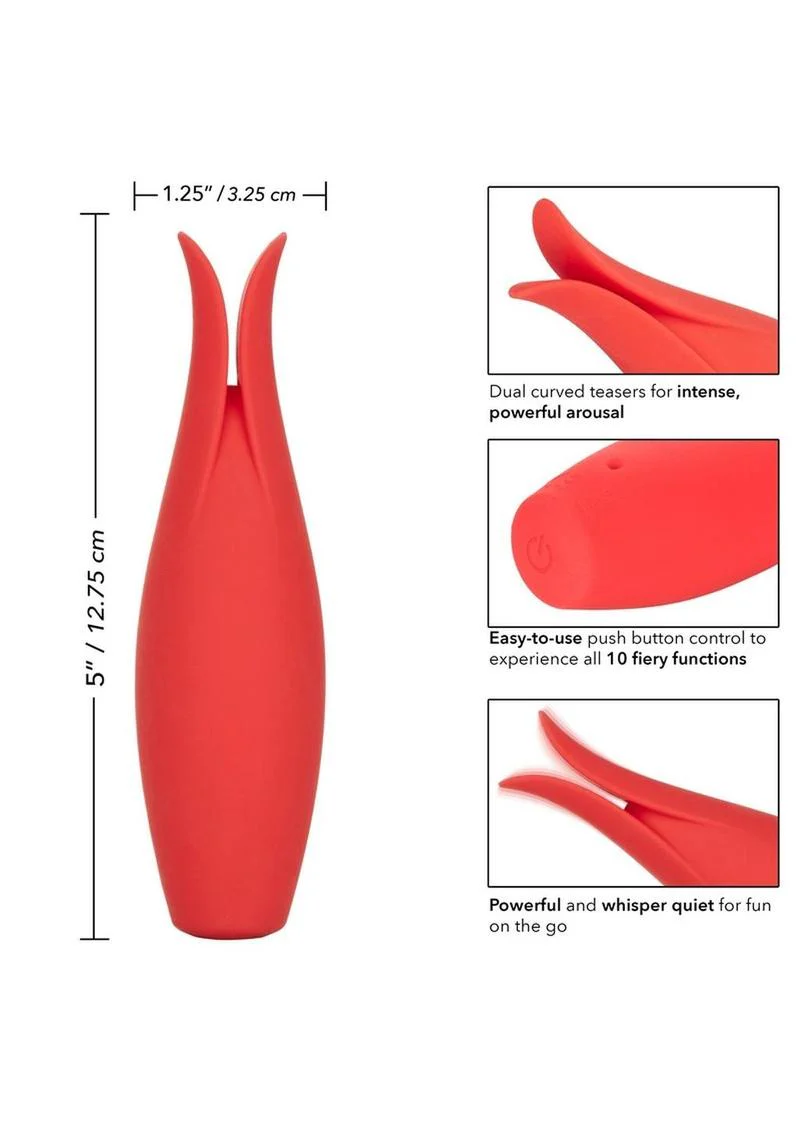 CalExotics Red Hot Fury Rechargeable Silicone Vibrator 10 Functions - Image 3