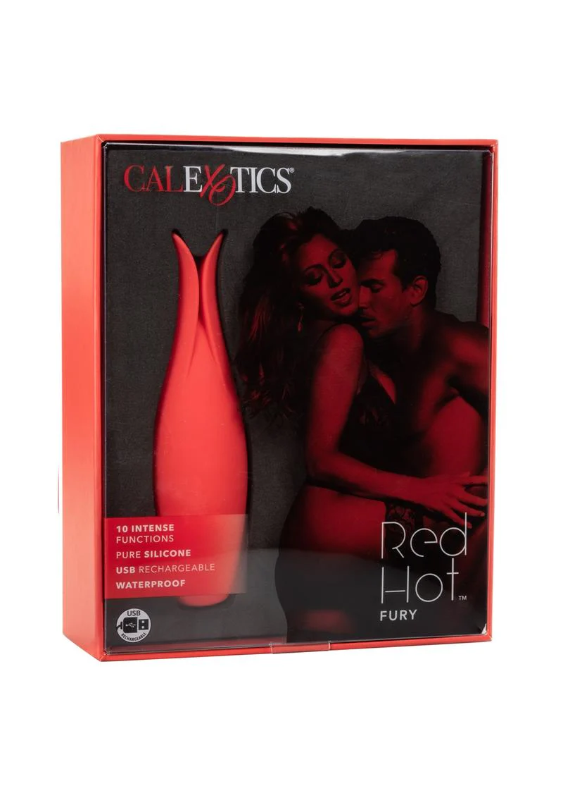 CalExotics Red Hot Fury Rechargeable Silicone Vibrator 10 Functions - Image 4