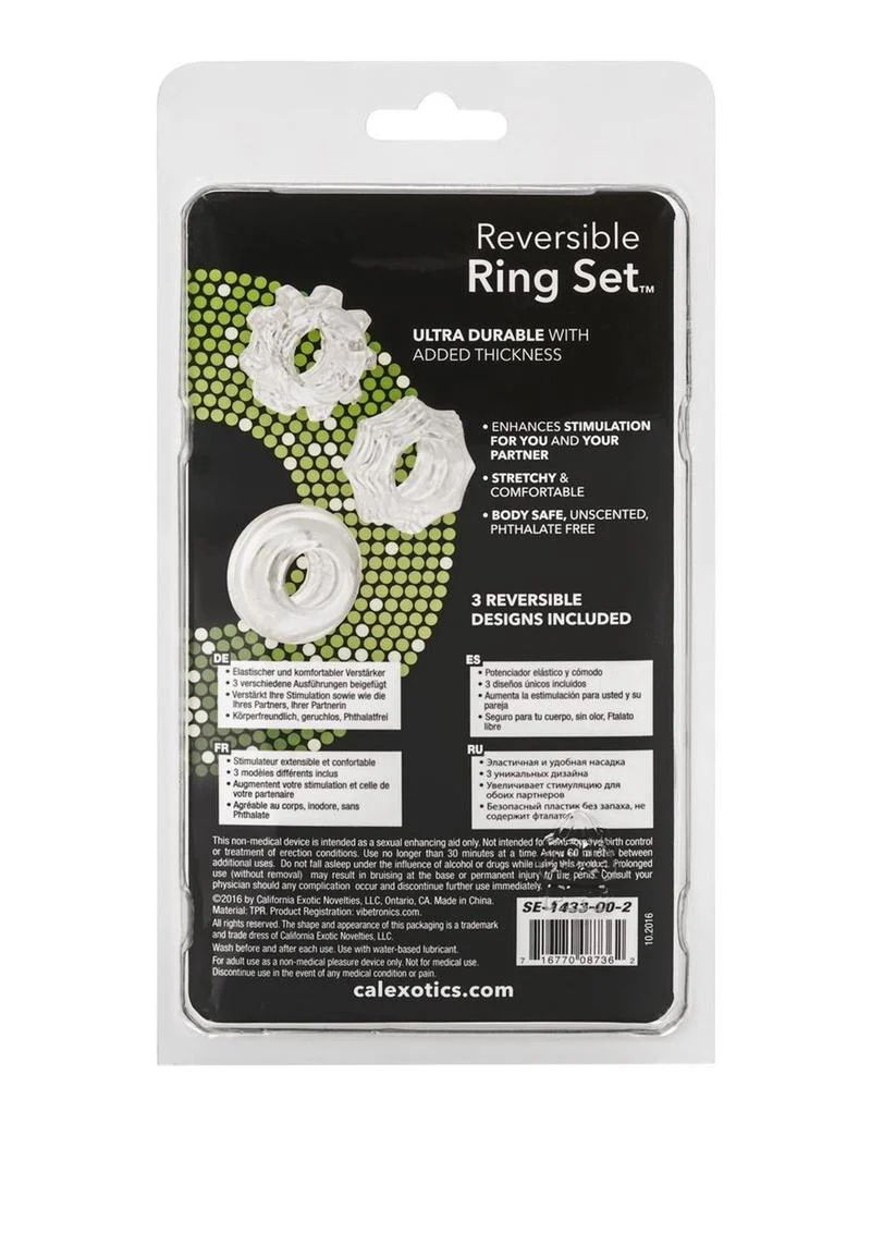 CalExotics Reversible Ring Set 3 Piece Clear - Image 3