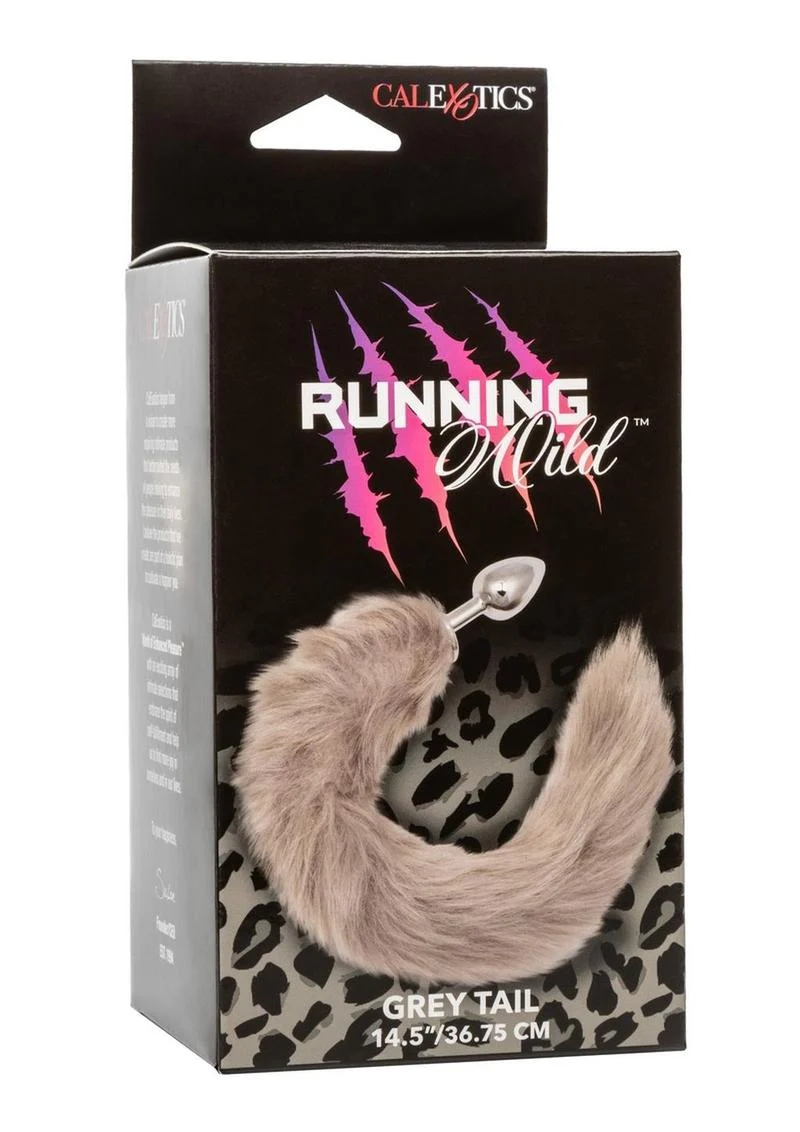 CalExotics Running Wild Grey Faux Fur Tail - Image 4