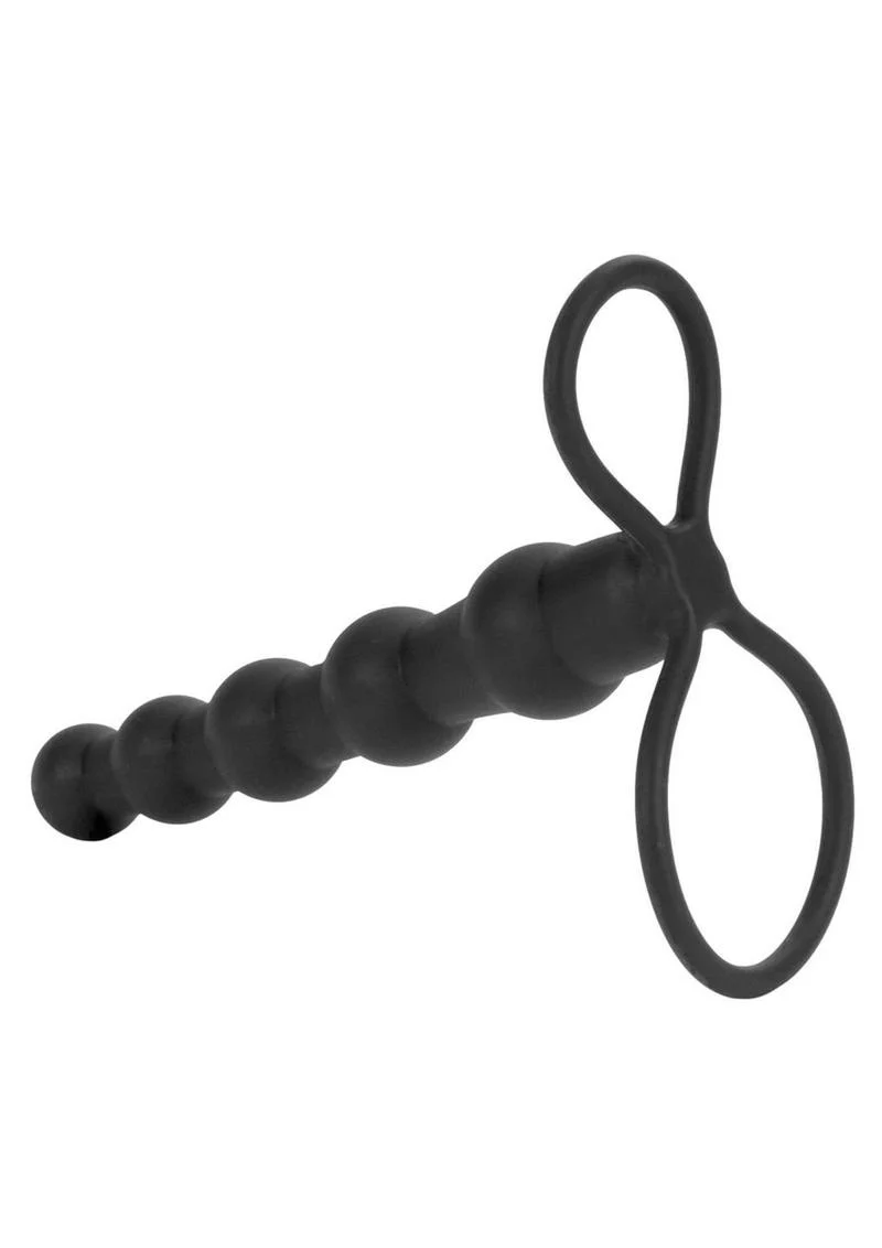 CalExotics Silicone Beaded Double Rider Anal Probe Cock Ring - Image 2