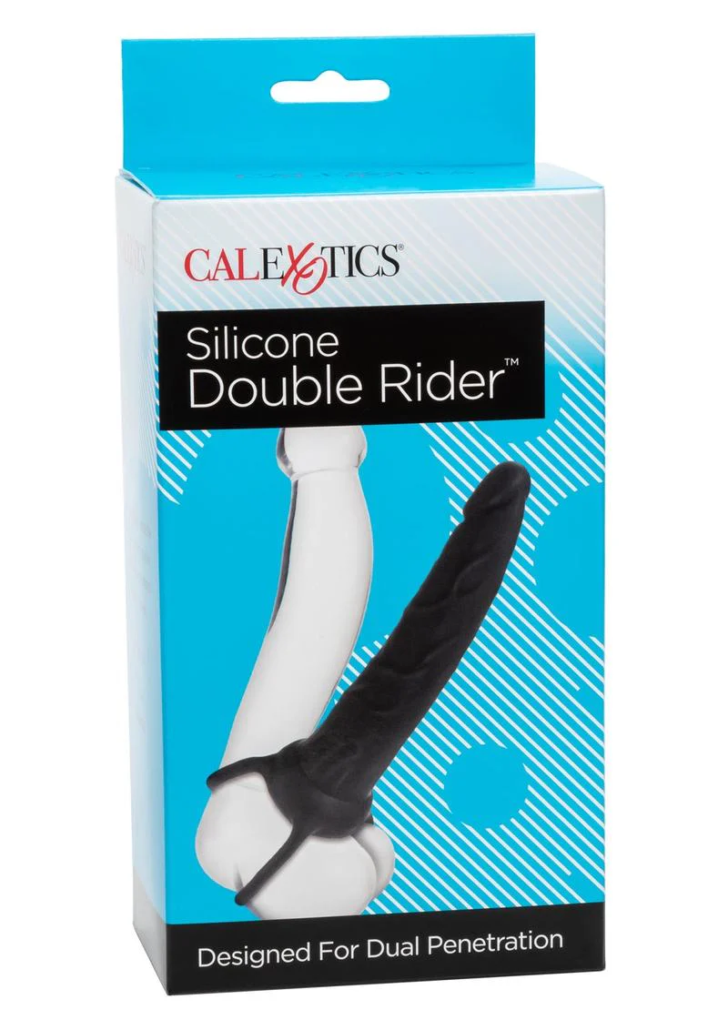 CalExotics Silicone Double Rider Cock Ring With Dual Penetration - Image 4