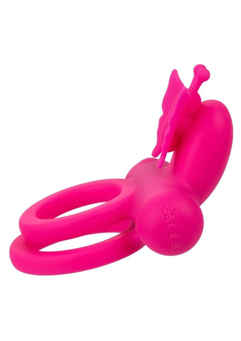 CalExotics Silicone Rechargeable Butterfly Dual Ring - Image 2