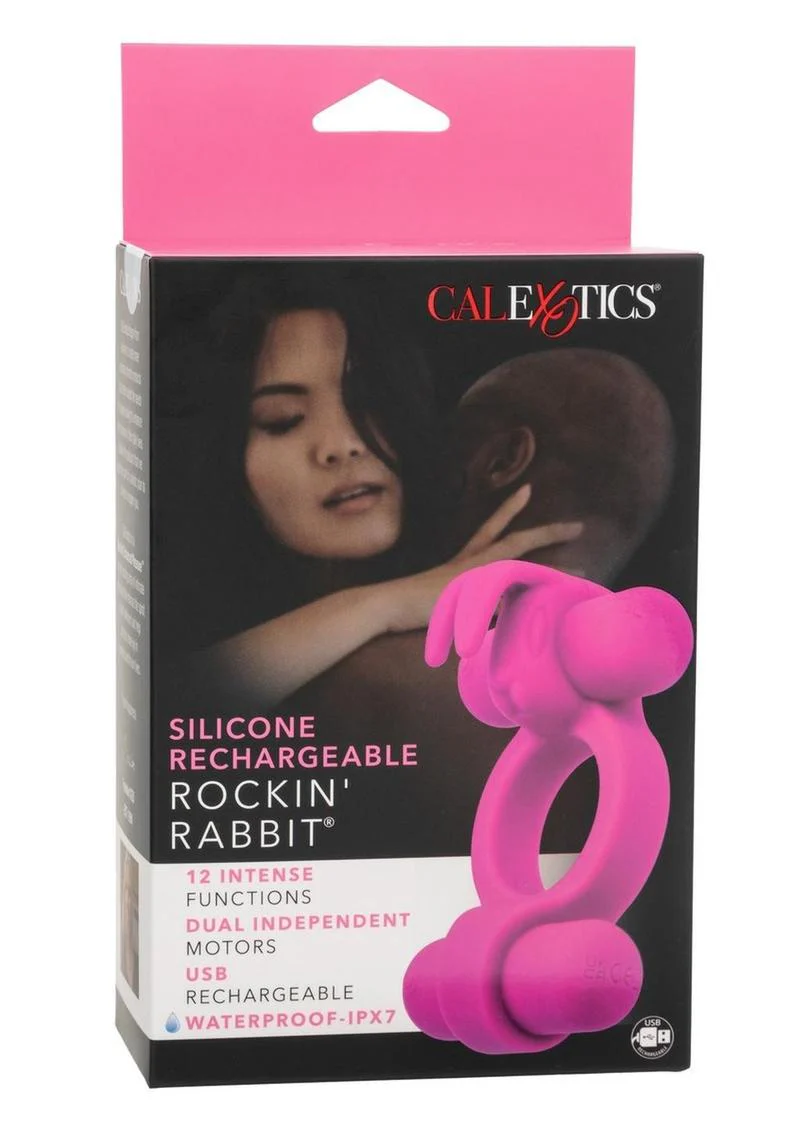 CalExotics Silicone Rechargeable Rockin' Rabbit Cock Ring - Image 4
