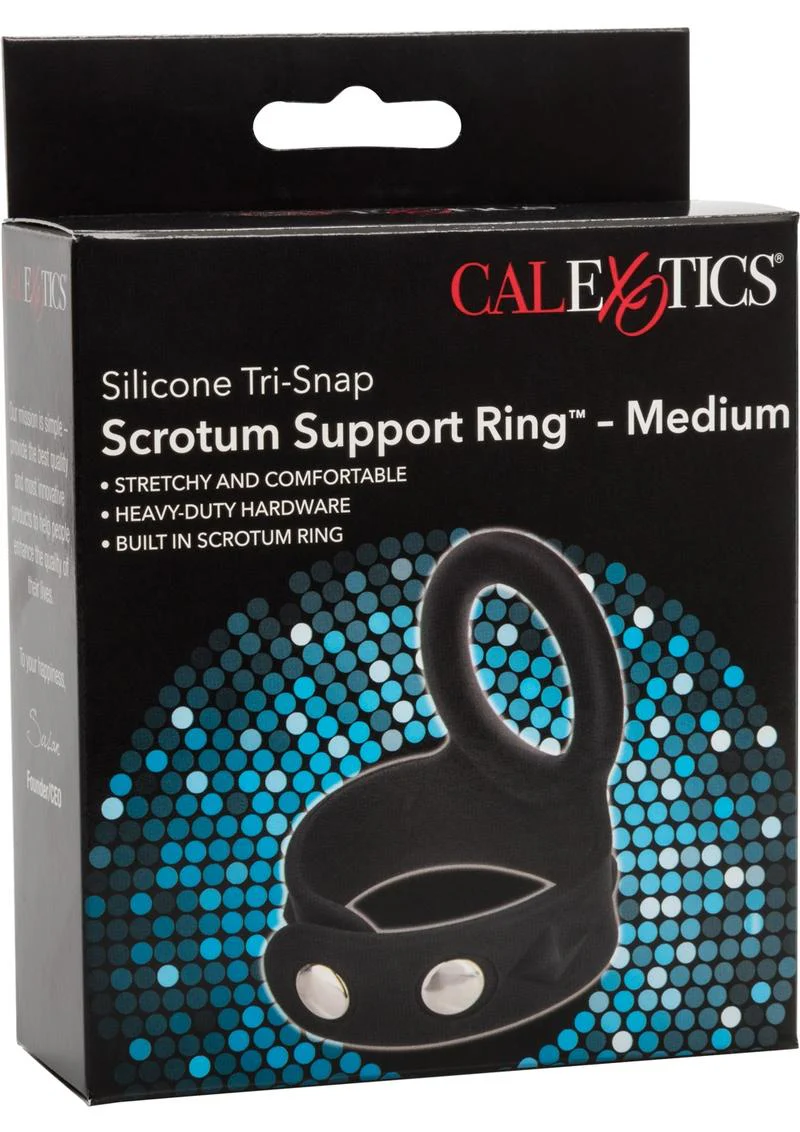 CalExotics Silicone Tri Snap Scrotum Support Ring - Image 4