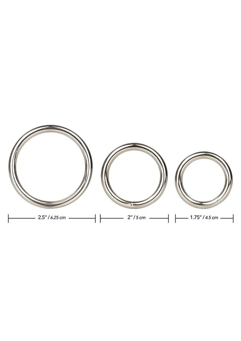 CalExotics Silver Ring Set 3 Universal Metal Rings - Image 3
