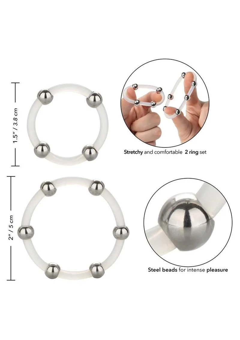 CalExotics Steel Beaded Silicone Ring Set - Image 2